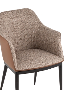 Стул обеденный Stool Group Itan коричневый с коричневой экокожей