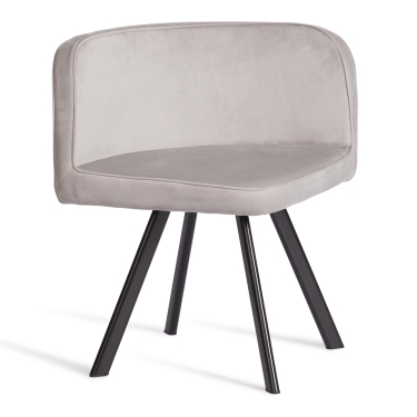 Комплект стол, 4 стула Tetchair QUADRON mod. PT14 Стол МДФ/металл, стул металл/велюр, 100х100х73 см, 69х56х71 см, Light-greyсв-серый HLR-14/черный