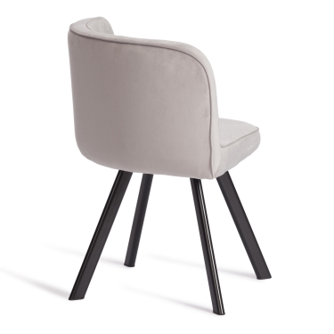 Комплект стол, 4 стула Tetchair QUADRON mod. PT14 Стол МДФ/металл, стул металл/велюр, 100х100х73 см, 69х56х71 см, Light-greyсв-серый HLR-14/черный