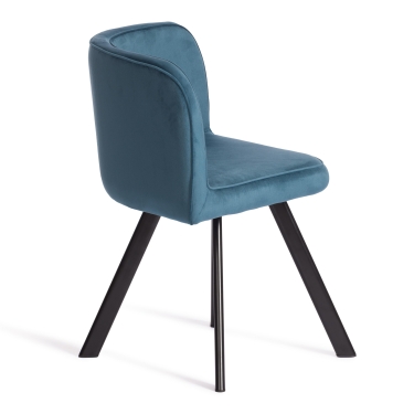 Комплект стол, 4 стула Tetchair QUADRON mod. PT14 Стол МДФ/металл, стул металл/велюр, 100х100х73 см, 69х56х71 см, Blue синий HLR62/черный