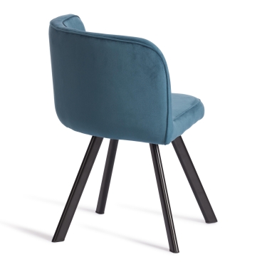 Комплект стол, 4 стула Tetchair QUADRON mod. PT14 Стол МДФ/металл, стул металл/велюр, 100х100х73 см, 69х56х71 см, Blue синий HLR62/черный