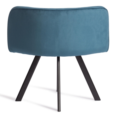 Комплект стол, 4 стула Tetchair QUADRON mod. PT14 Стол МДФ/металл, стул металл/велюр, 100х100х73 см, 69х56х71 см, Blue синий HLR62/черный