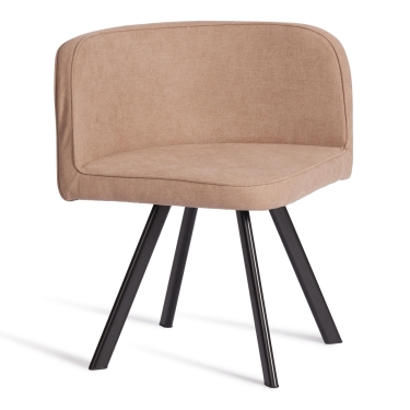 Комплект стол, 4 стула Tetchair QUADRON mod. PT14 Стол МДФ/металл, стул металл/шенилл, 100х100х73 см, 69х56х71 см, Beige Бежевый LY1701-4/черный