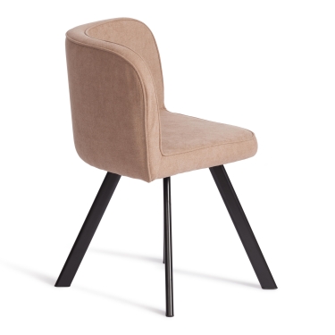 Комплект стол, 4 стула Tetchair QUADRON mod. PT14 Стол МДФ/металл, стул металл/шенилл, 100х100х73 см, 69х56х71 см, Beige Бежевый LY1701-4/черный