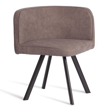 Комплект стол, 4 стула Tetchair QUADRON mod. PT14 Стол МДФ/металл, стул металл/шенилл, 100х100х73 см, 69х56х71 см, Mocha мокко LY1701-27/черный