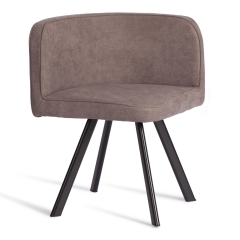 Комплект стол, 4 стула Tetchair QUADRON mod. PT14 Стол МДФ/металл, стул металл/шенилл, 100х100х73 см, 69х56х71 см, Mocha мокко LY1701-27/черный