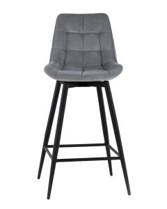 Стул барный Stool Group Флекс с поворотным механизмом велюр велютто серый