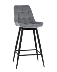 Стул барный Stool Group Флекс с поворотным механизмом велюр велютто серый