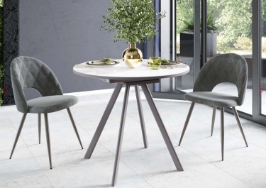 Обеденный стол Витра Орфей 51 01 Мрамор белый-Серый