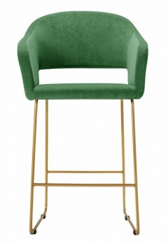 Кресло полубар R-home Oscar ПБ зеленый/Линк золото