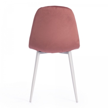 Стул Tetchair BREEZE mod. 4724 / 1 шт. в упаковке вельвет/металл, 44 х 53 х 87 см, Coral коралловый HLR44 / белый