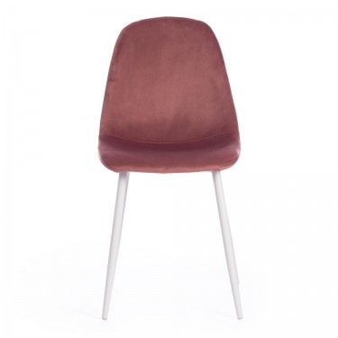 Стул Tetchair BREEZE mod. 4724 / 1 шт. в упаковке вельвет/металл, 44 х 53 х 87 см, Coral коралловый HLR44 / белый