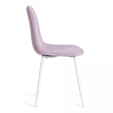 Стул Tetchair BREEZE mod. 4724 / 1 шт. в упаковке вельвет/металл, 44 х 53 х 87 см, Light lavander светло-лавандовый HLR26 / белый