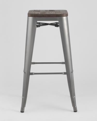 Стул барный Stool Group TOLIX WOOD Серебристый