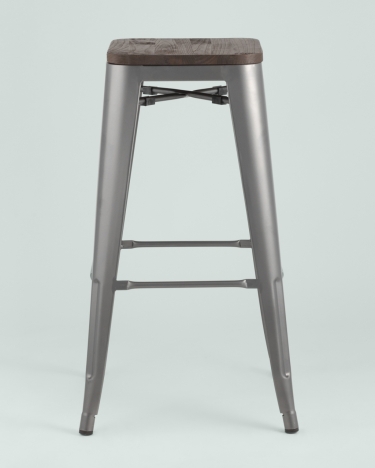 Стул барный Stool Group TOLIX WOOD Серебристый