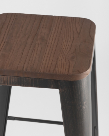Стул барный Stool Group TOLIX WOOD Черная патина с золотом