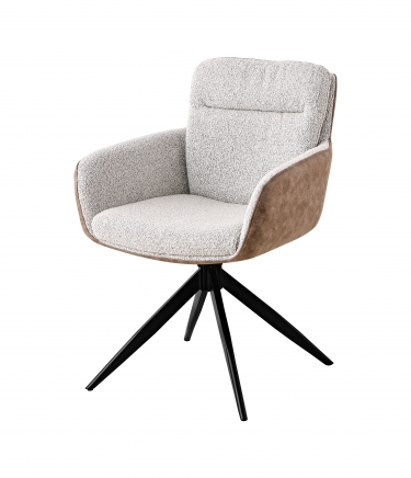 Стул обеденный Stool Group Waldo светло-серый c бежевой экокожей