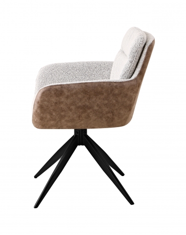 Стул обеденный Stool Group Waldo светло-серый c бежевой экокожей