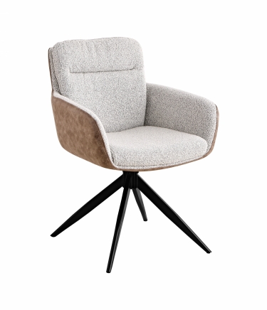 Стул обеденный Stool Group Waldo светло-серый c бежевой экокожей