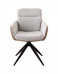 Стул обеденный Stool Group Waldo светло-серый c бежевой экокожей