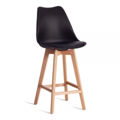 Стул барный Tetchair TULIP BAR mod. C1014H-1 / 1 шт. в упаковке пластик/дерево, 42 х 47,5 х 104 см, Black Черный 3010/ натуральный