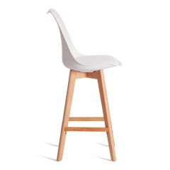 Стул барный Tetchair TULIP BAR mod. C1014H-1 / 1 шт. в упаковке пластик/дерево, 42 х 47,5 х 104 см, White Белый 70029/ натуральный