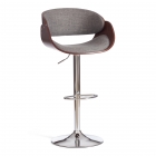 Барный стул Tetchair LANDO mod.4036 металл/дерево/ткань, 59х51х93-114 см, высота сиденья 62-83 см, серый/орех/хром, Aimcasa 28