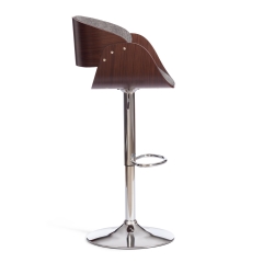 Барный стул Tetchair LANDO mod.4036 металл/дерево/ткань, 59х51х93-114 см, высота сиденья 62-83 см, серый/орех/хром, Aimcasa 28