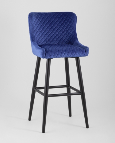 Стул барный Stool Group Ститч велюр Синий