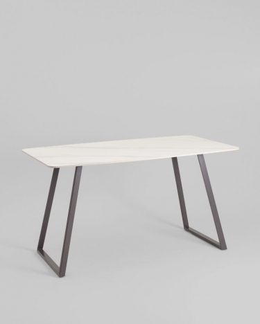 Стол обеденный Stool Group Vermont 14080 см керамика белая ножки серые