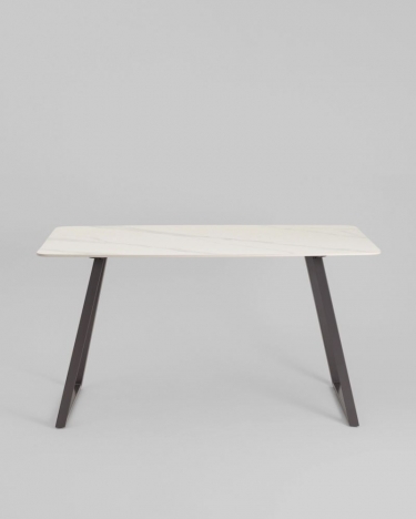 Стол обеденный Stool Group Vermont 14080 см керамика белая ножки серые