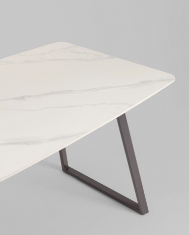 Стол обеденный Stool Group Vermont 14080 см керамика белая ножки серые