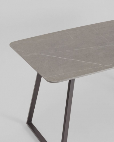 Стол обеденный Stool Group Vermont 14080 см керамика темная ножки серые