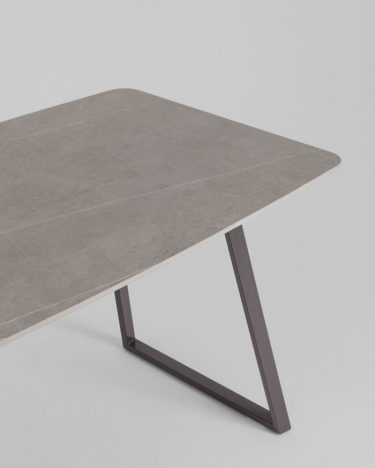 Стол обеденный Stool Group Vermont 14080 см керамика темная ножки серые