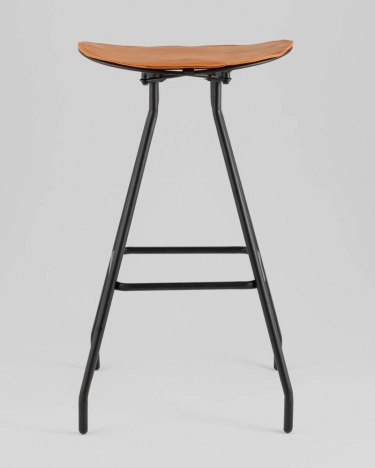 Стул барный Stool Group Jerry черный с коричневой подушкой