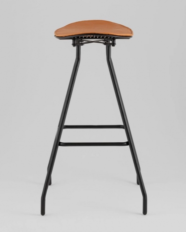 Стул барный Stool Group Jerry черный с коричневой подушкой