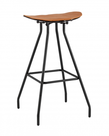 Стул барный Stool Group Jerry черный с коричневой подушкой