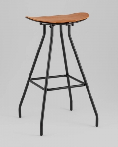 Стул барный Stool Group Jerry черный с коричневой подушкой