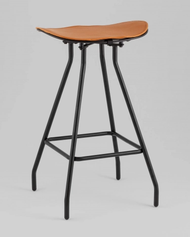 Стул полубарный Stool Group Jerry ПБ черный с коричневой подушкой