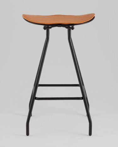 Стул полубарный Stool Group Jerry ПБ черный с коричневой подушкой