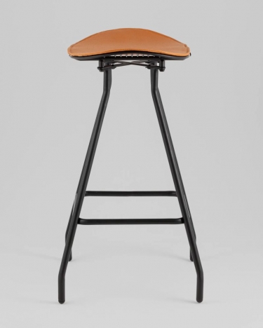 Стул полубарный Stool Group Jerry ПБ черный с коричневой подушкой