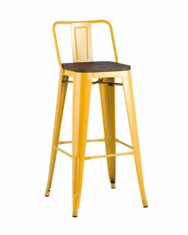 Стул барный Stool Group Tolix Wood 75.5 со спинкой Желтый