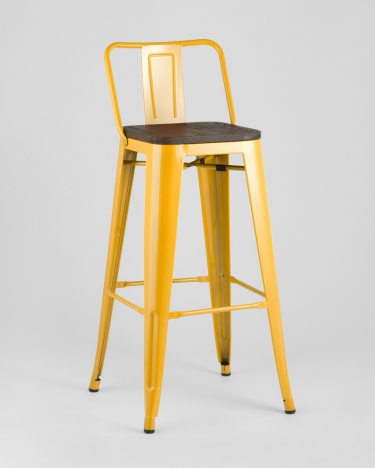 Стул барный Stool Group Tolix Wood 75.5 со спинкой Желтый