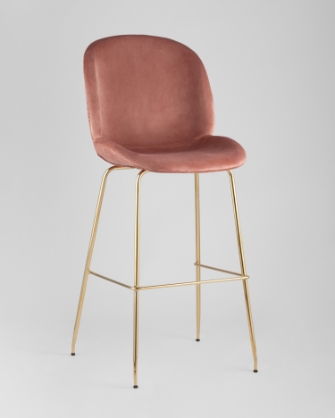 Стул барный Stool Group Beetle Lite PU со спинкой Пудровый