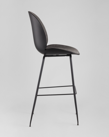 Стул барный Stool Group Beetle Lite PU со спинкой Серый