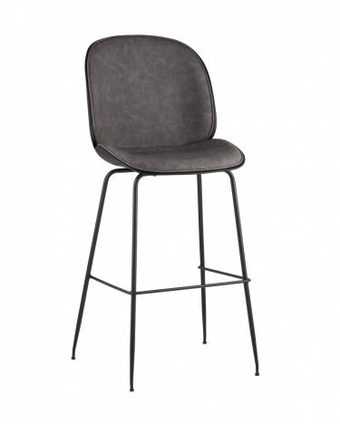 Стул барный Stool Group Beetle Lite PU со спинкой Серый
