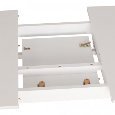 Стол обеденный раскладной Tetchair Claire столешница МДФ, опоры дерево гевея, белый / натуральное дерево, 110+30 x 75 x 75см