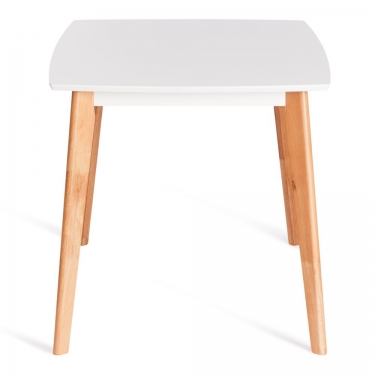 Стол обеденный Tetchair Claire столешница МДФ, опоры дерево гевея, белый / натуральное дерево, 135 x 80 x 75см