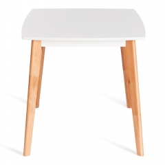 Стол обеденный Tetchair Claire столешница МДФ, опоры дерево гевея, белый / натуральное дерево, 135 x 80 x 75см