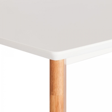 Стол обеденный Tetchair Claire квадратный столешница МДФ, опоры дерево гевея, белый / натуральное дерево, 80 x 80 x 75см